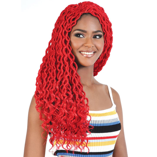 C7.18GLOC GODDESS DREAD LOCS - 84 Loops - 18 inch by Motown Tress in color T1B_SILVER