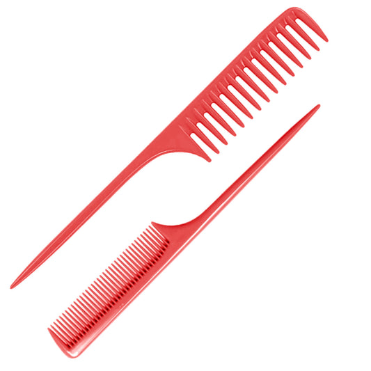 AC111 - Detangling Tail Combs - Wide and Fine Tooth, Anti Static by Wig Aisle in color AC-RED
